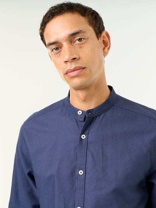 Camicia a tinta unita con colletto alla coreana - Kiabi