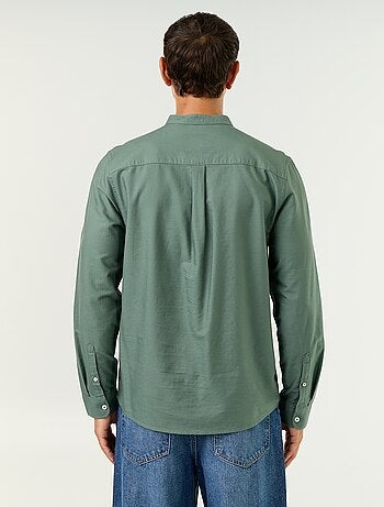 Camicia a tinta unita con colletto alla coreana