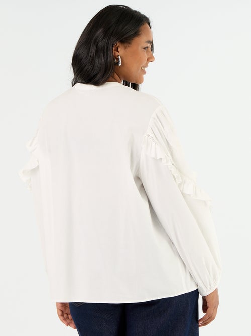 Camicia a tinta unita con volant - Kiabi