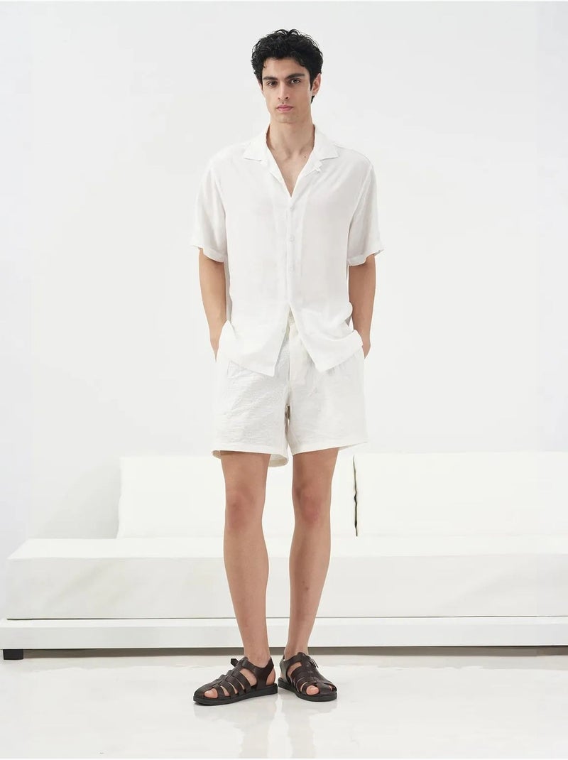 Camicia abbottonata a maniche corte giesto Bianco - Kiabi