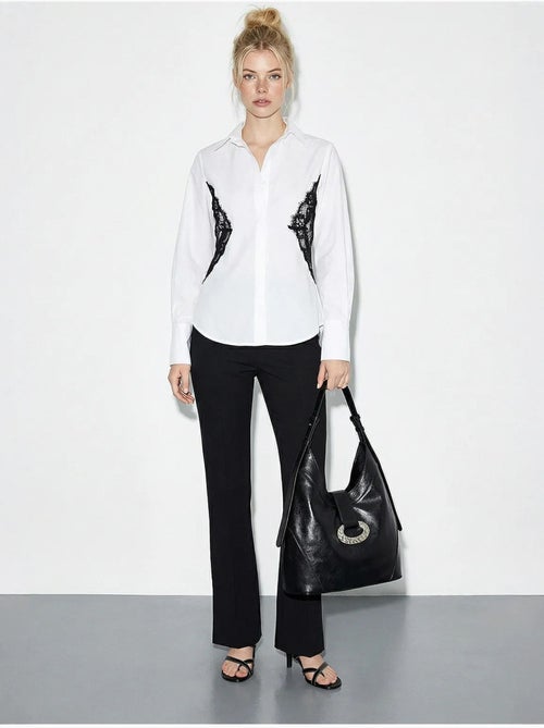 Camicia abbottonata con dettagli in pizzo lucci - Kiabi Camicia abbottonata con dettagli in pizzo lucci - Kiabi