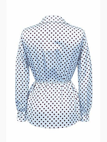 Camicia abbottonata con dettaglio a fiocco a pois mixray