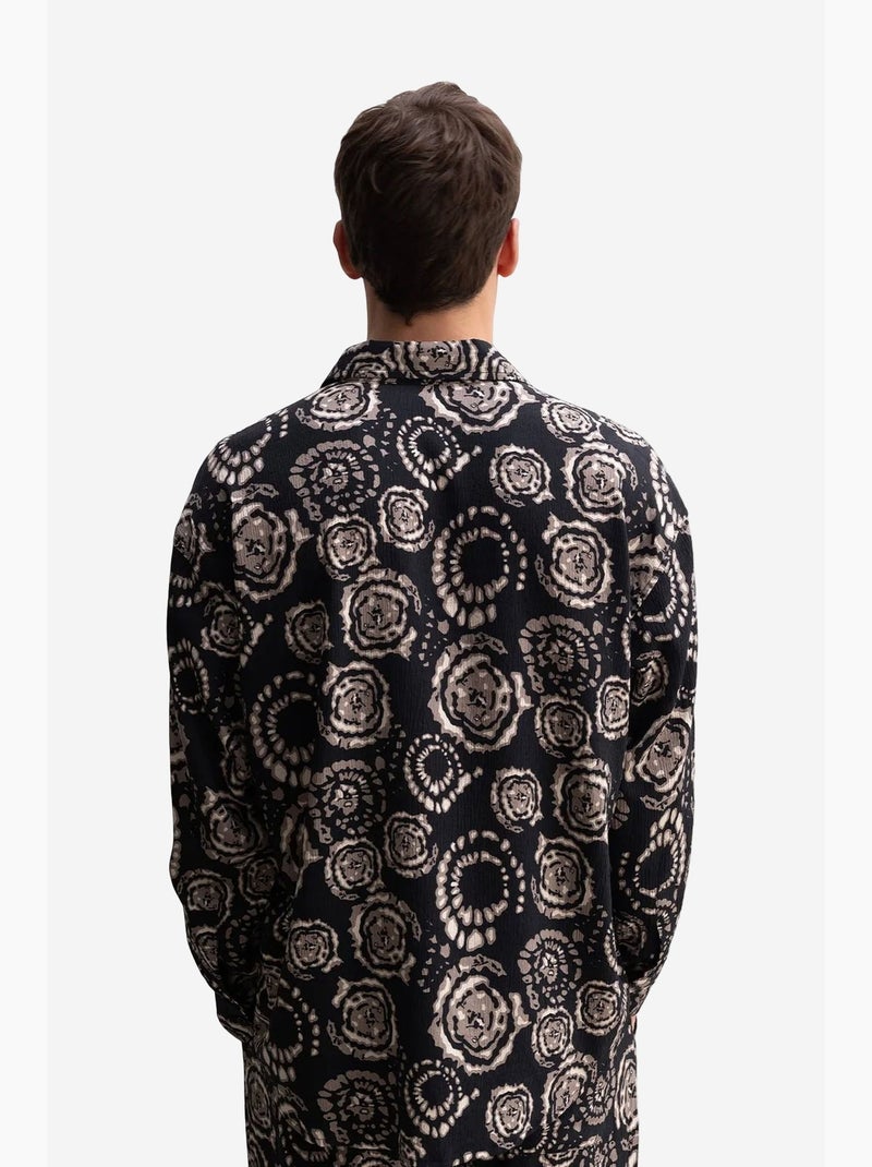 Camicia abbottonata con motivo astratto giesto Nero - Kiabi