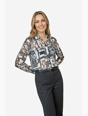Camicia abbottonata con motivo geometrico my fashion