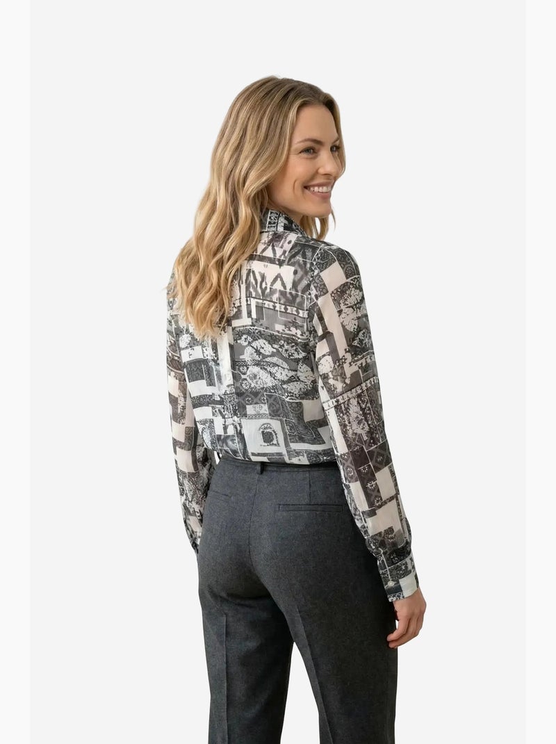 Camicia abbottonata con motivo geometrico my fashion Bianco - Kiabi