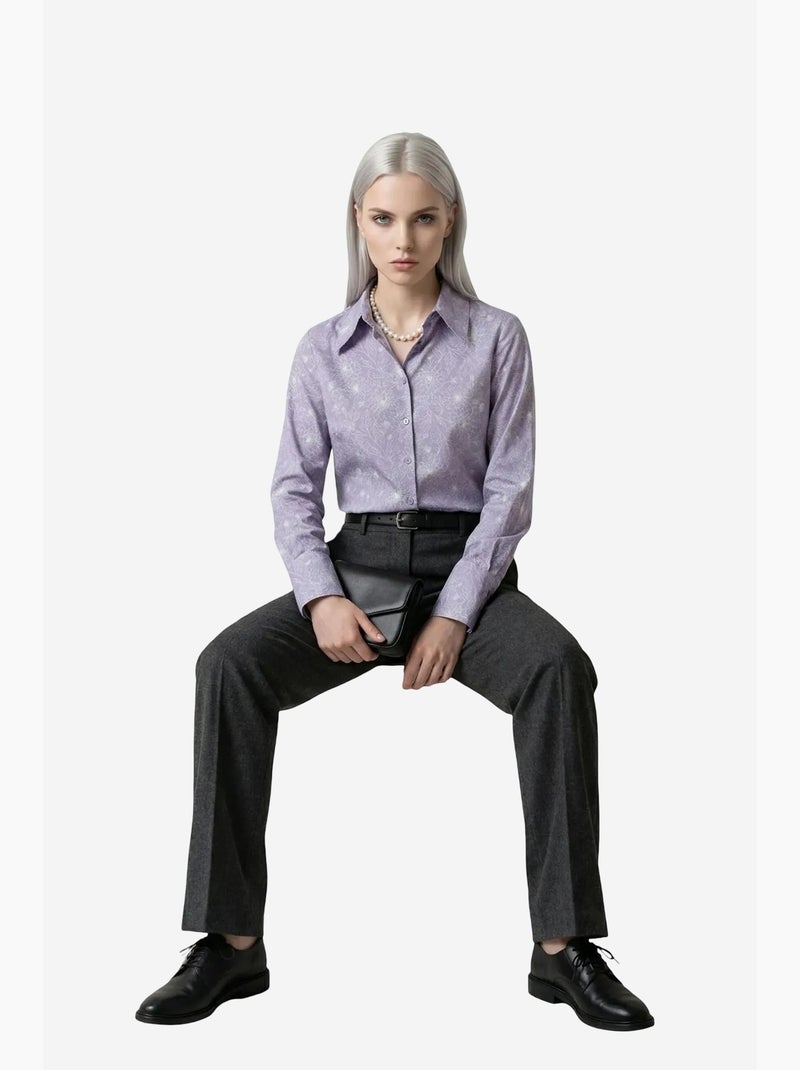 Camicia abbottonata con stampa astratta my fashion Lavanda - Kiabi