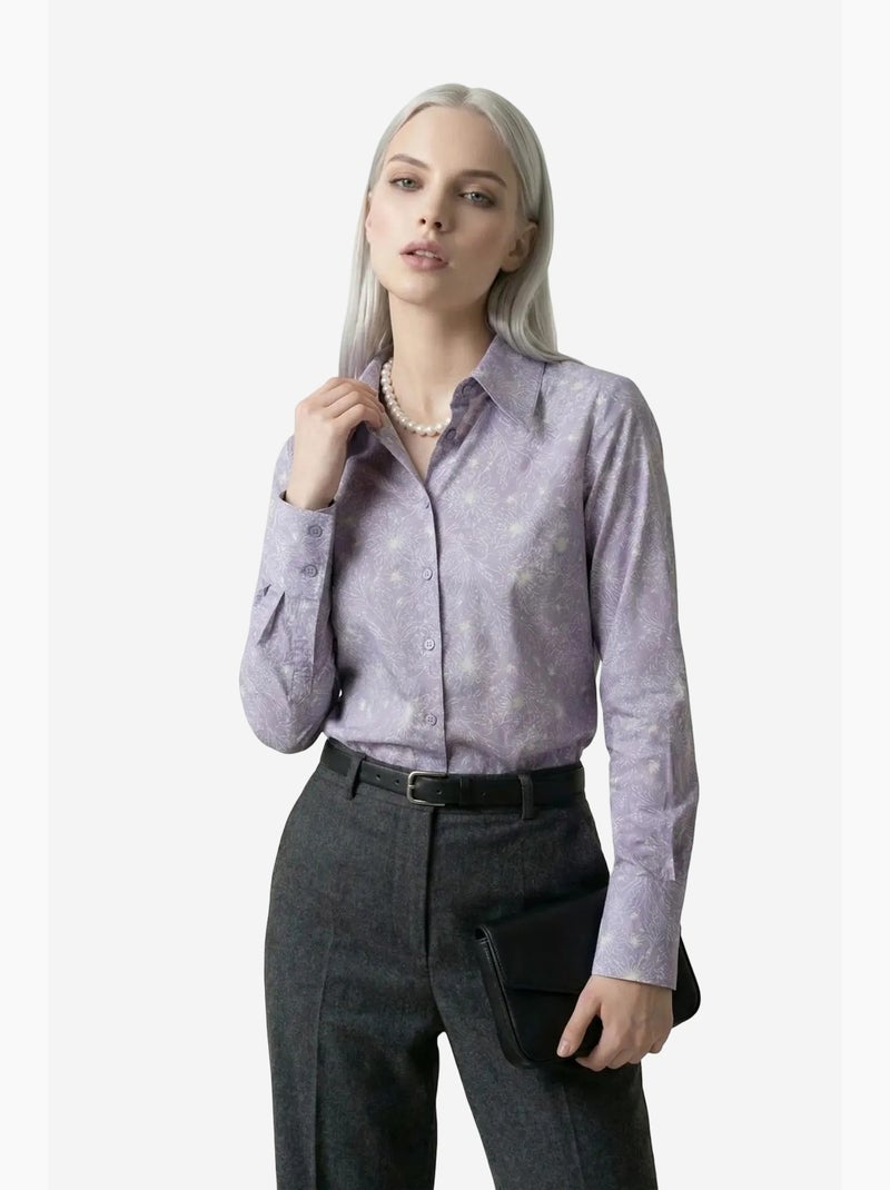 Camicia abbottonata con stampa astratta my fashion Lavanda - Kiabi