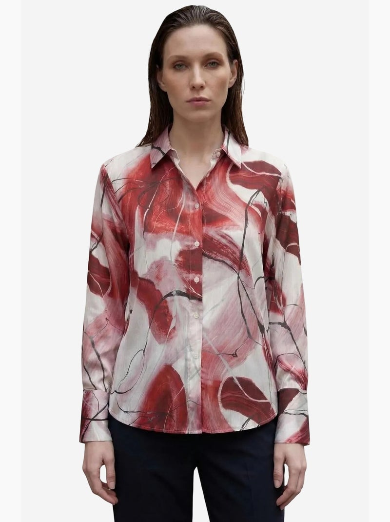 Camicia abbottonata con stampa astratta my fashion Rosso bordeaux - Kiabi