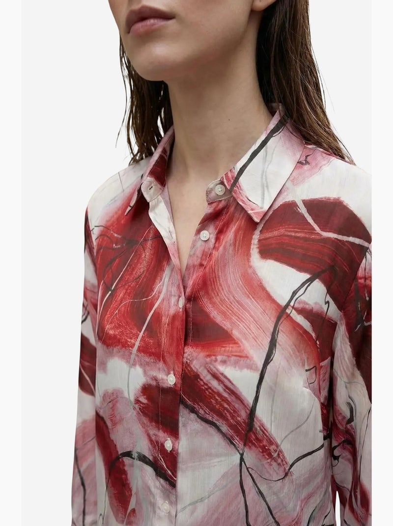 Camicia abbottonata con stampa astratta my fashion Rosso bordeaux - Kiabi