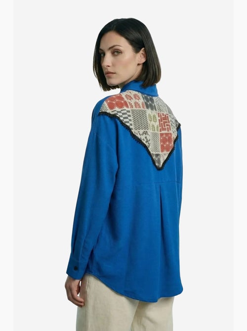 Camicia abbottonata in misto lino con stampa geometrica my fashion - Kiabi
