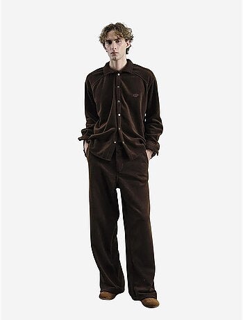 Camicia abbottonata in tessuto plush testurizzato giesto