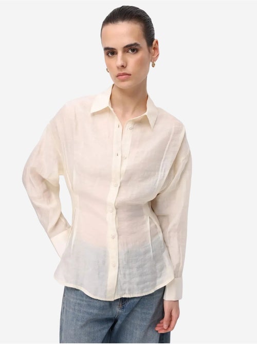 Camicia abbottonata testurizzata aderente mixray - Kiabi Camicia abbottonata testurizzata aderente mixray - Kiabi