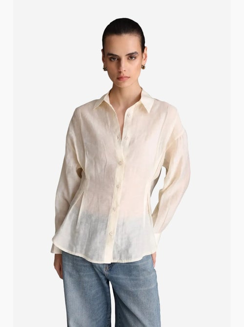 Camicia abbottonata testurizzata aderente mixray - Kiabi Camicia abbottonata testurizzata aderente mixray - Kiabi
