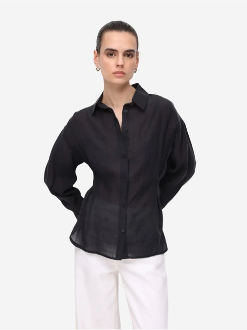 Camicia abbottonata testurizzata aderente mixray - Kiabi Camicia abbottonata testurizzata aderente mixray - Kiabi