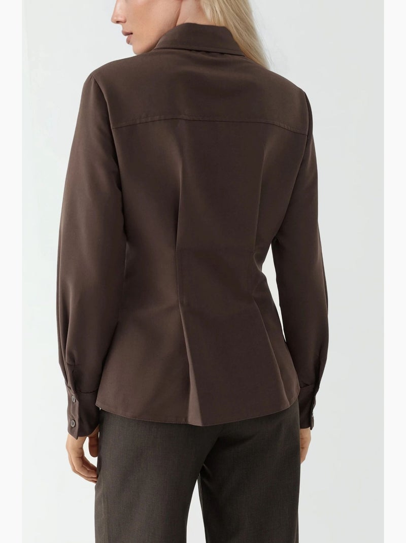 Camicia aderente a maniche lunghe con dettaglio zip hiccup Marrone chiaro - Kiabi