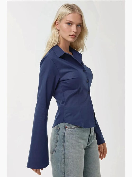 Camicia aderente a maniche lunghe hiccup - Kiabi Camicia aderente a maniche lunghe hiccup - Kiabi