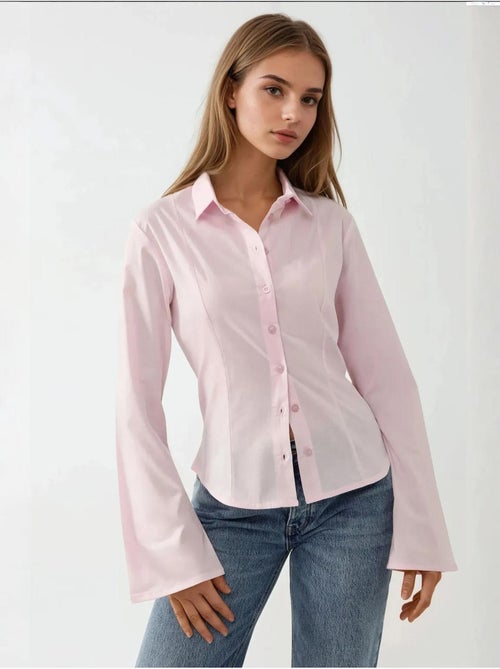 Camicia aderente a maniche lunghe hiccup - Kiabi Camicia aderente a maniche lunghe hiccup - Kiabi