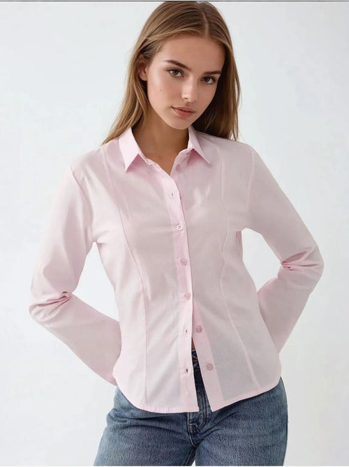 Camicia aderente a maniche lunghe hiccup - Kiabi Camicia aderente a maniche lunghe hiccup - Kiabi