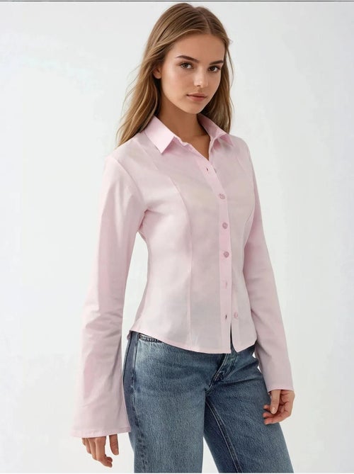 Camicia aderente a maniche lunghe hiccup - Kiabi Camicia aderente a maniche lunghe hiccup - Kiabi