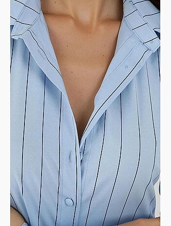 Camicia aderente a righe con bottoni hiccup
