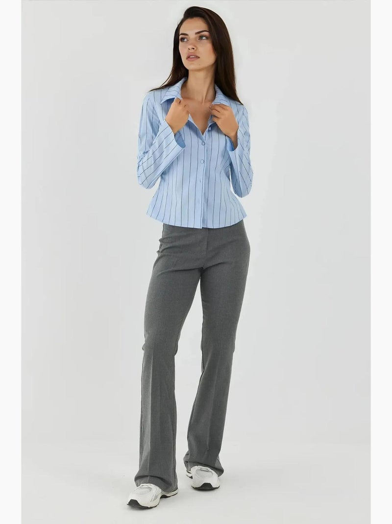 Camicia aderente a righe con bottoni hiccup Blu cielo - Kiabi