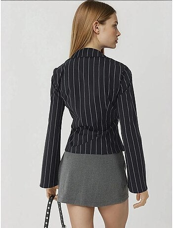 Camicia aderente a righe con bottoni hiccup