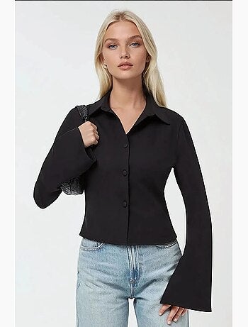 Camicia aderente in cotone a maniche lunghe hiccup