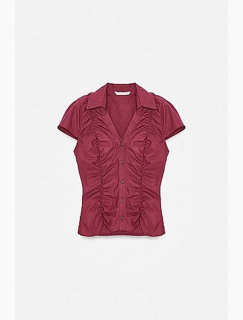 Camicia aderente in popeline di cotone con bottoni dilvin