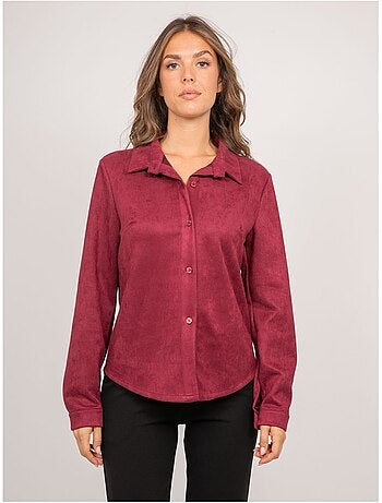 Camicia aderente in scamosciato ologane