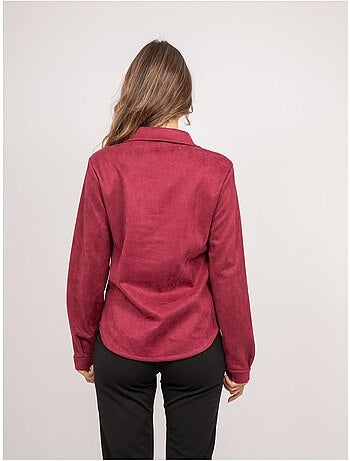 Camicia aderente in scamosciato ologane