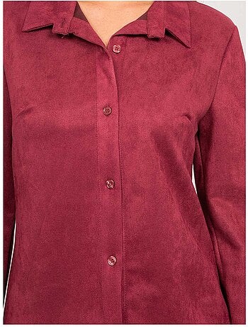 Camicia aderente in scamosciato ologane