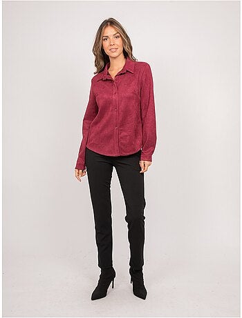 Camicia aderente in scamosciato ologane