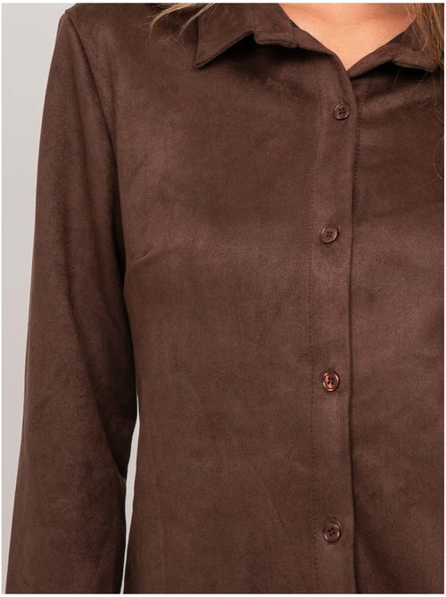 Camicia aderente in scamosciato ologane - Kiabi Camicia aderente in scamosciato ologane - Kiabi
