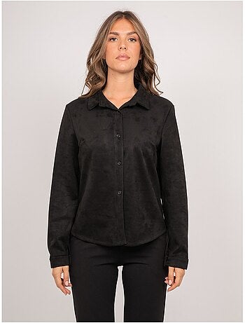 Camicia aderente in scamosciato ologane