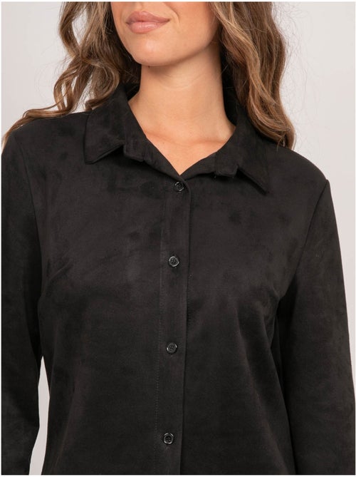 Camicia aderente in scamosciato ologane - Kiabi Camicia aderente in scamosciato ologane - Kiabi