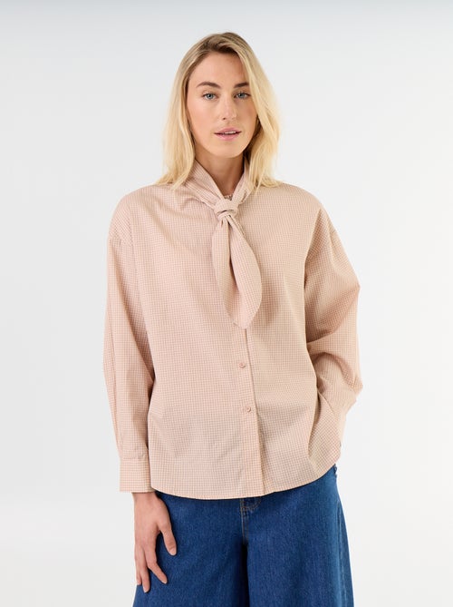 Camicia ampia a maniche lunghe e collo lavallière - Kiabi