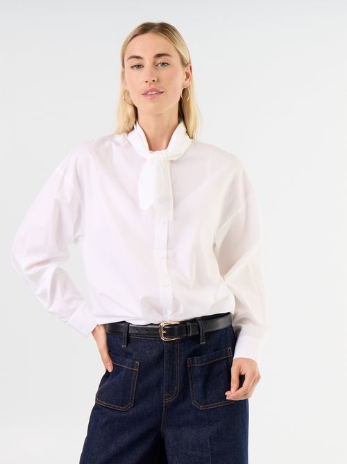 Camicia ampia a maniche lunghe e collo lavallière - Kiabi