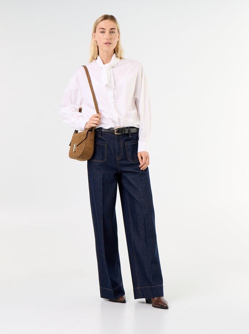 Camicia ampia a maniche lunghe e collo lavallière - Kiabi