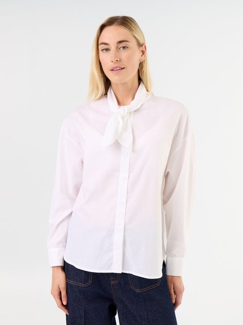 Camicia ampia a maniche lunghe e collo lavallière - Kiabi