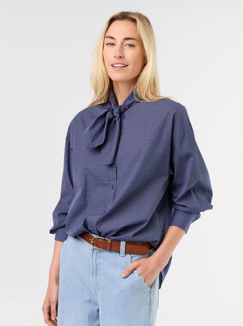 Camicia ampia a maniche lunghe e collo lavallière - Kiabi