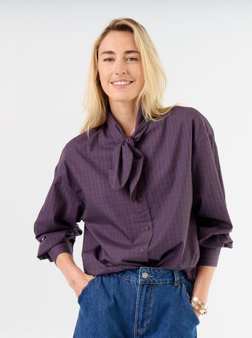 Camicia ampia a maniche lunghe e collo lavallière - Kiabi
