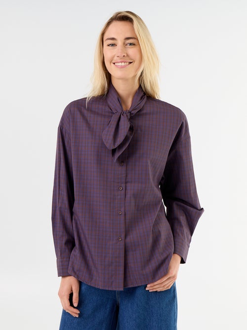 Camicia ampia a maniche lunghe e collo lavallière - Kiabi