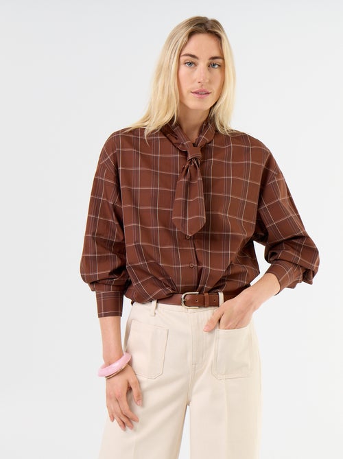 Camicia ampia a maniche lunghe e collo lavallière - Kiabi