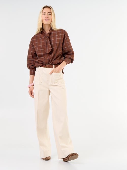 Camicia ampia a maniche lunghe e collo lavallière - Kiabi