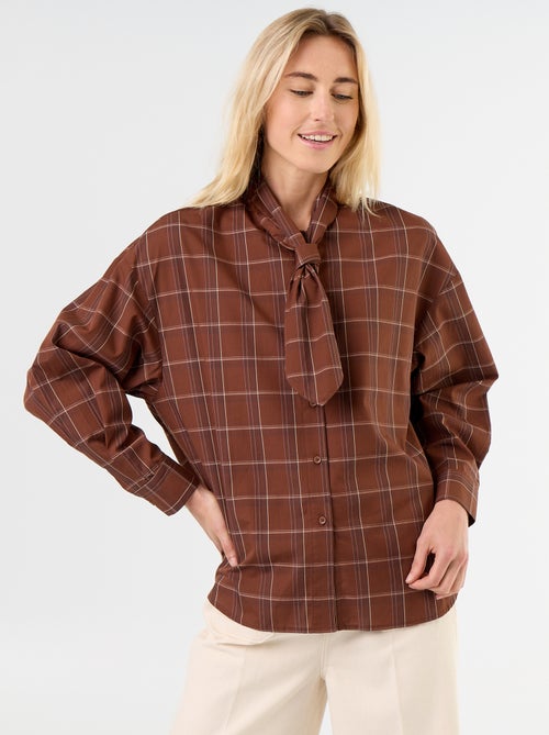 Camicia ampia a maniche lunghe e collo lavallière - Kiabi