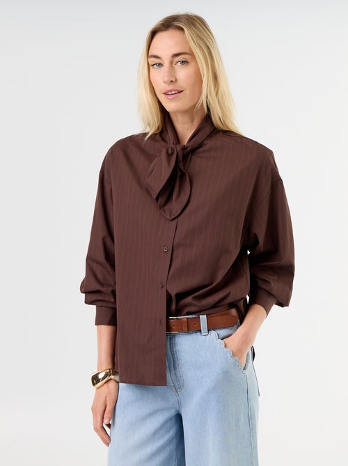 Camicia ampia a maniche lunghe e collo lavallière - Kiabi