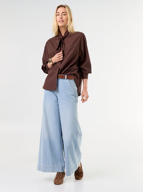 Camicia ampia a maniche lunghe e collo lavallière - Kiabi