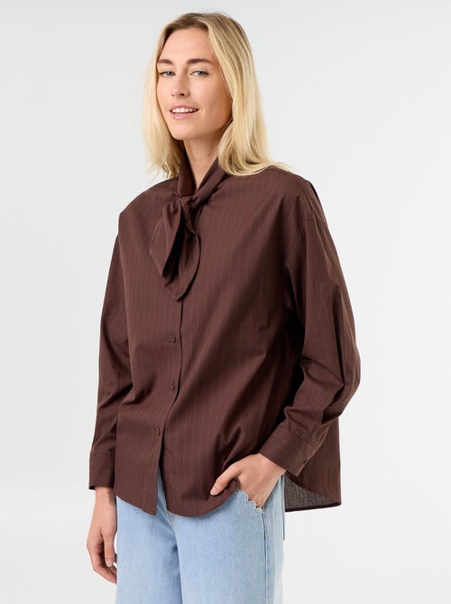 Camicia ampia a maniche lunghe e collo lavallière - Kiabi