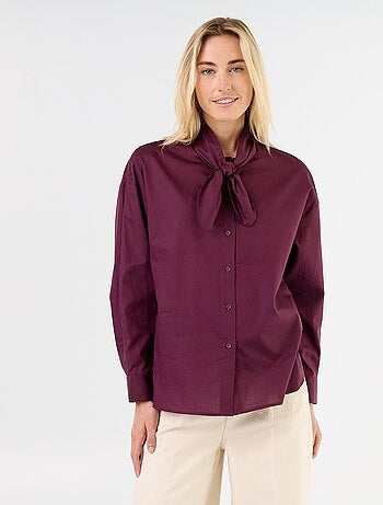 Camicia ampia a maniche lunghe e collo lavallière