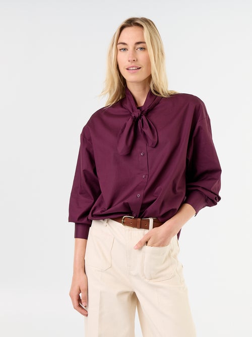 Camicia ampia a maniche lunghe e collo lavallière - Kiabi